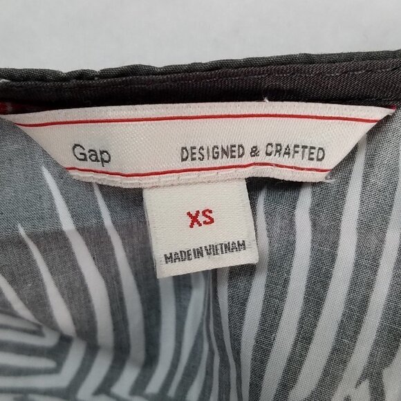 GAP Button Front Gray White Palm Print Sleeveless Tank Dress XS - Picture 5 of 12